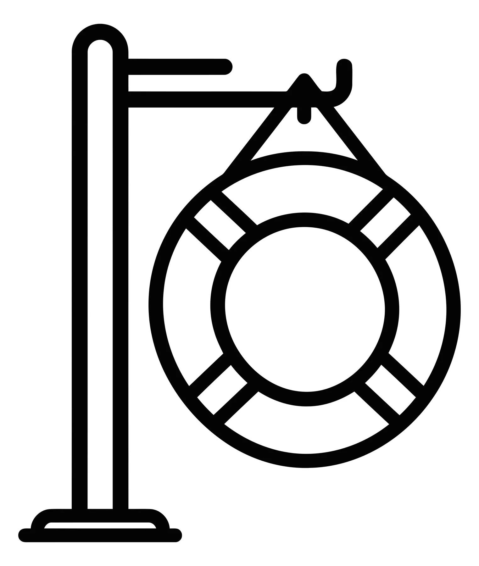 Lifebuoy Hanging on Stand Icon Vector