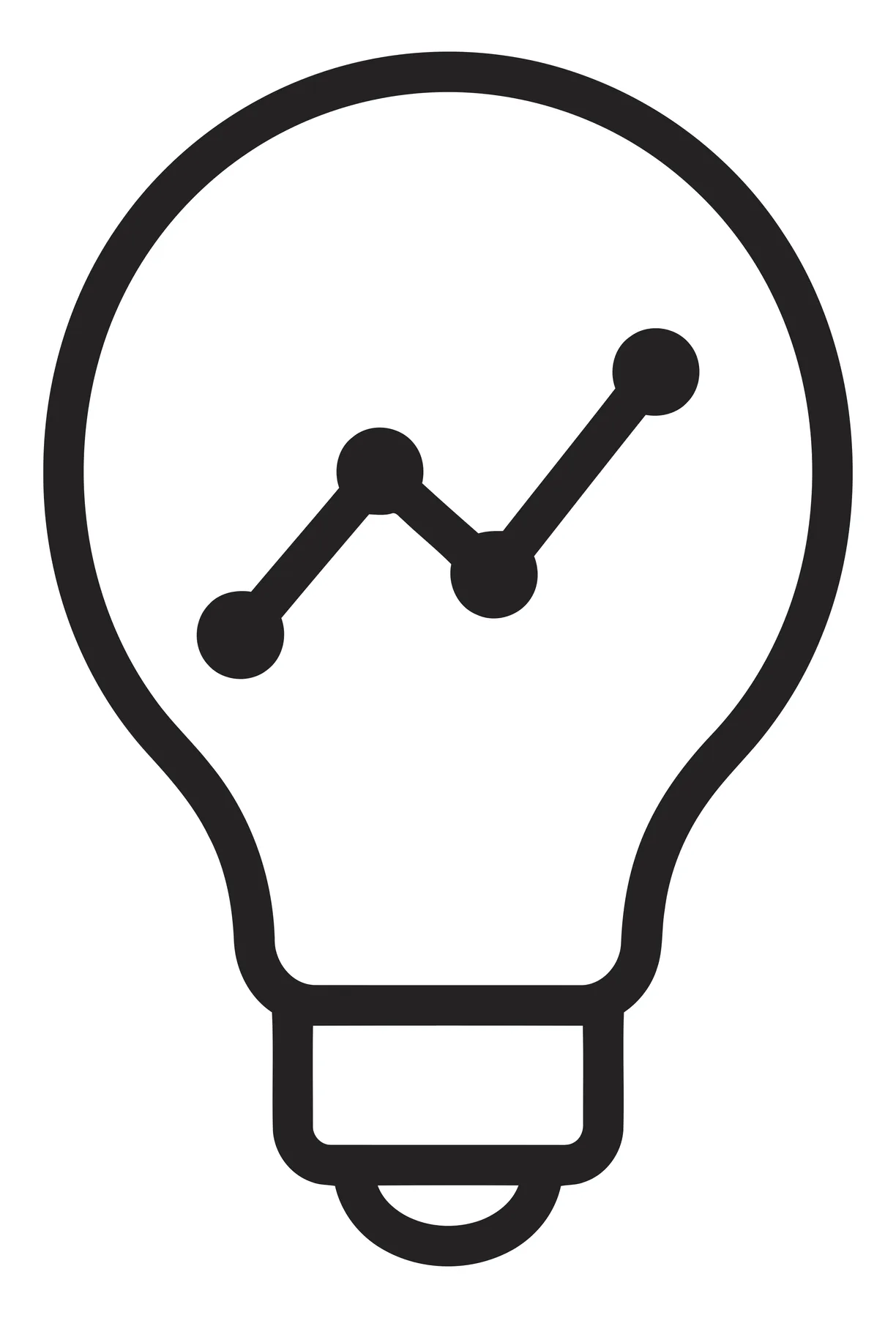 Light Bulb Icon with Line Graph Inside