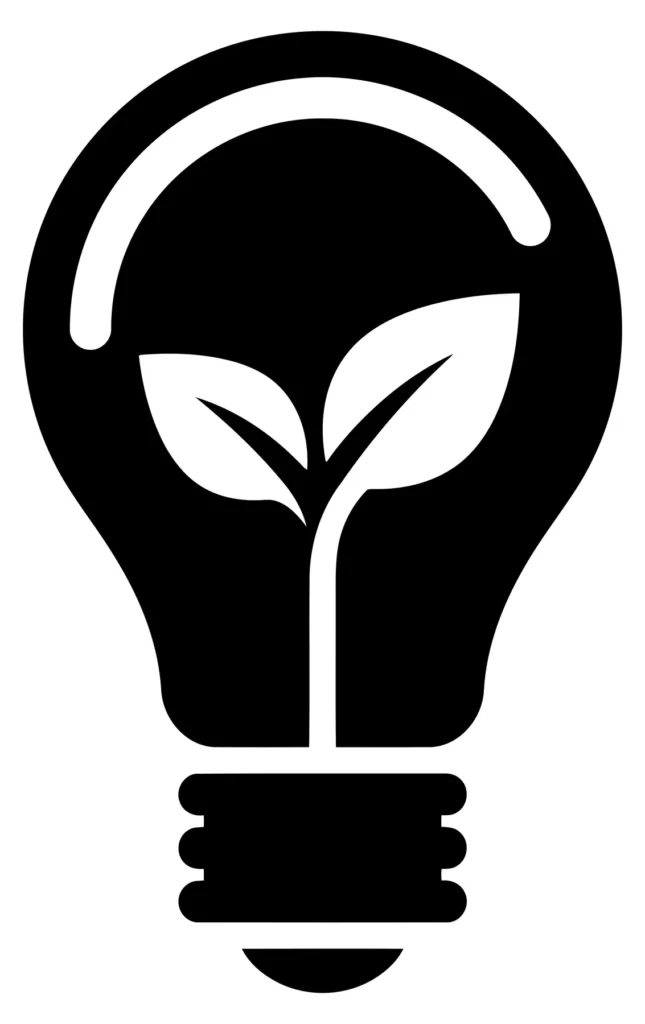 light bulb with leaves inside, eco energy concept