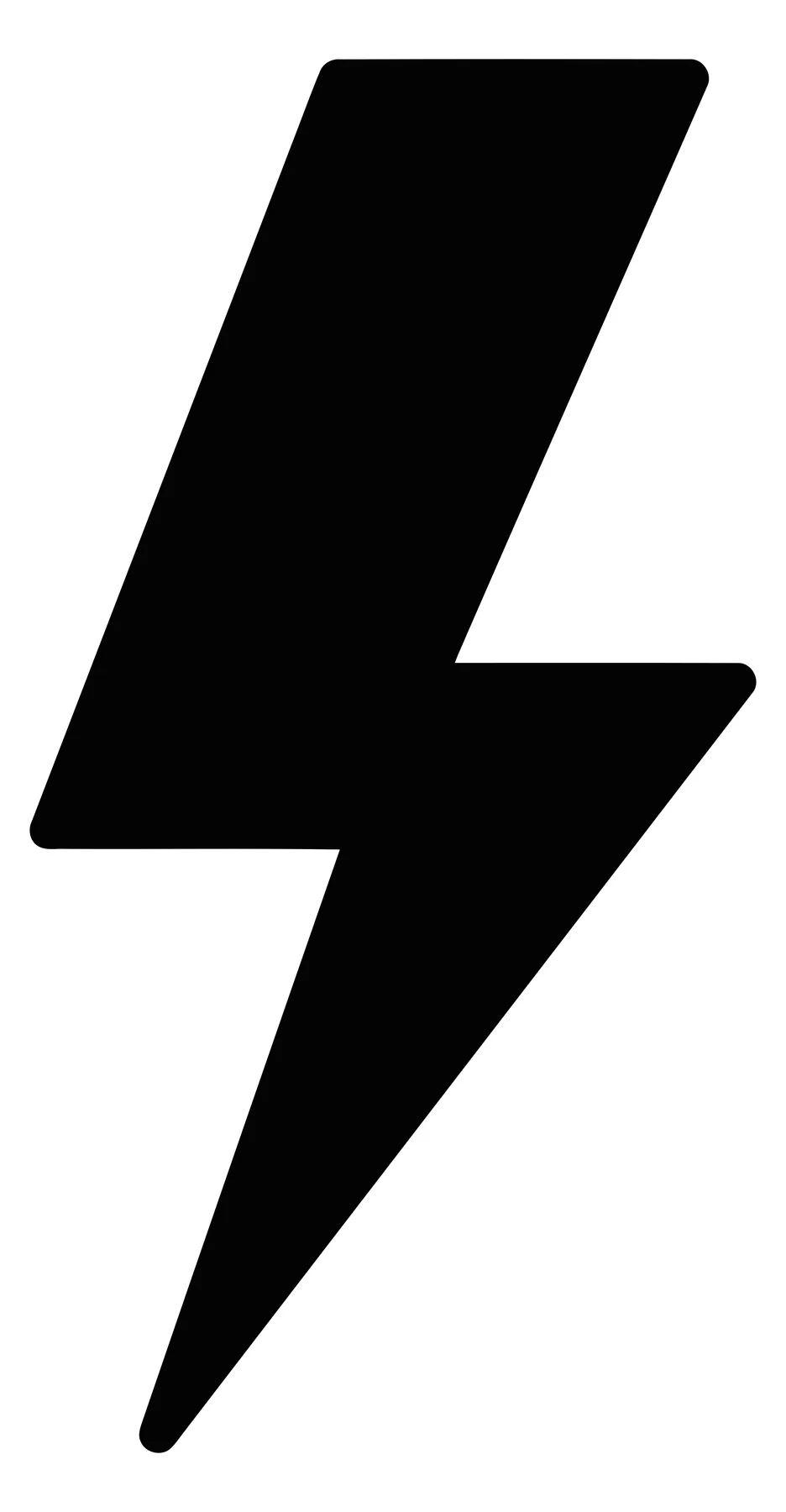 Black Lightning Bolt Icon Vector Illustration