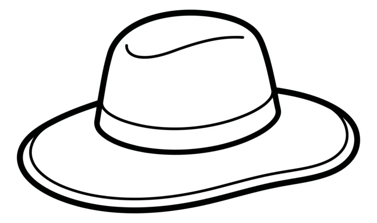 Classic Fedora Hat Line Art Illustration