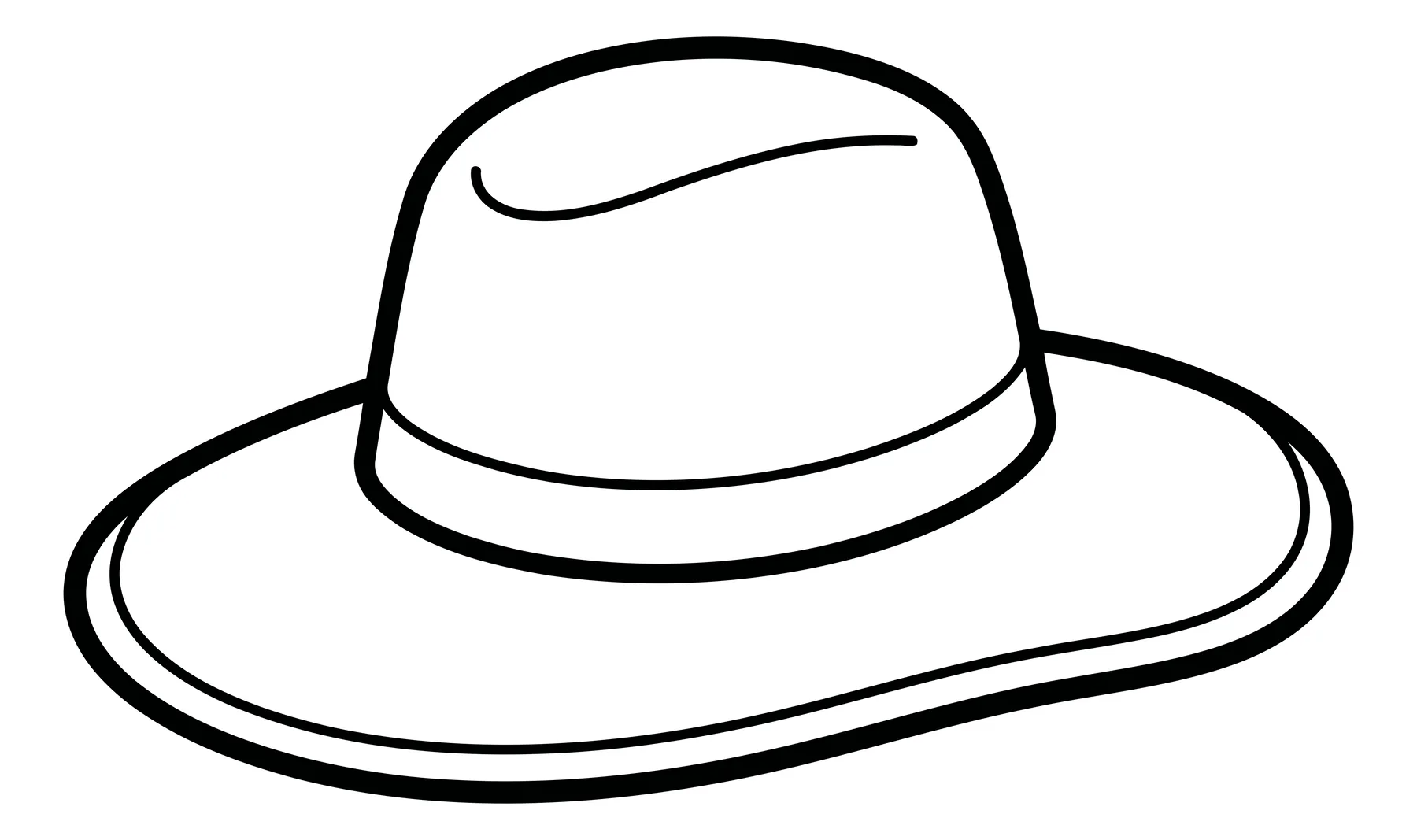 Classic Fedora Hat Line Art Illustration