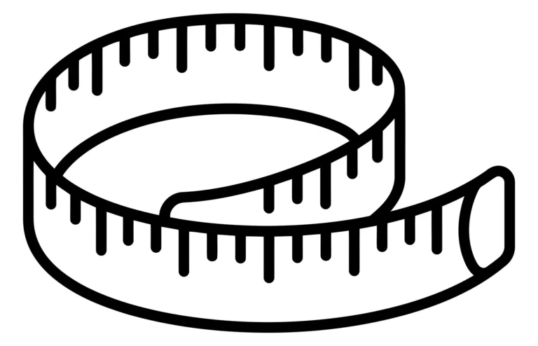 Coiled measuring tape line art illustration