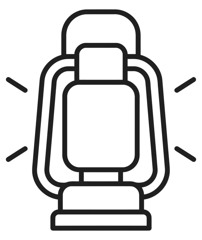line icon of a vintage camping lantern