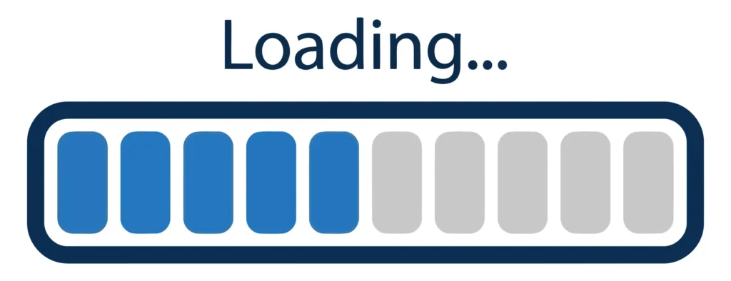 loading bar with blue progress segments