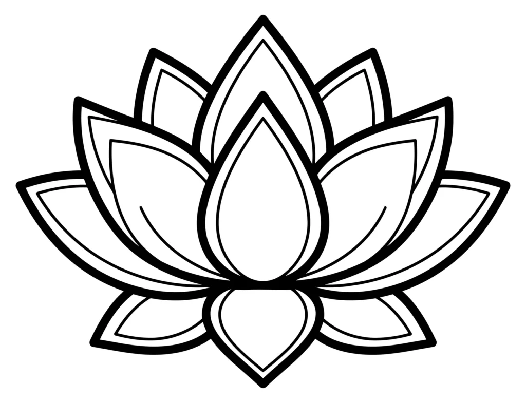 lotus flower icon, symbol of purity and enlightenment