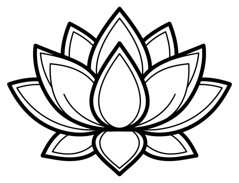 Minimalist Black Lotus Flower Vector Icon