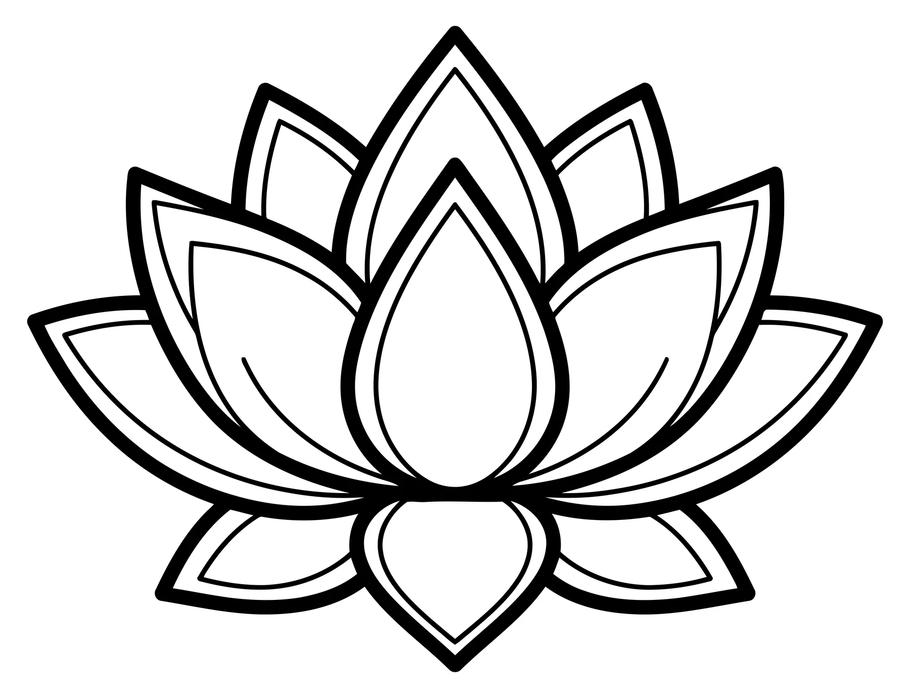 Minimalist Black Lotus Flower Vector Icon