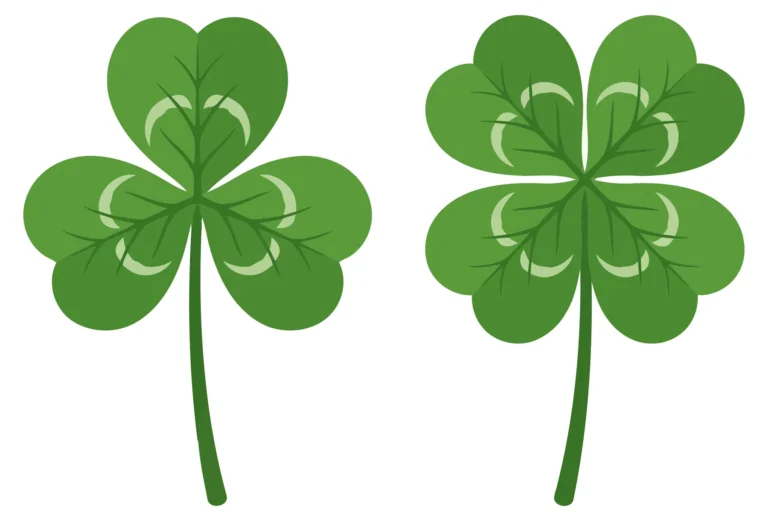 lucky clover with 3 and 4 leaves