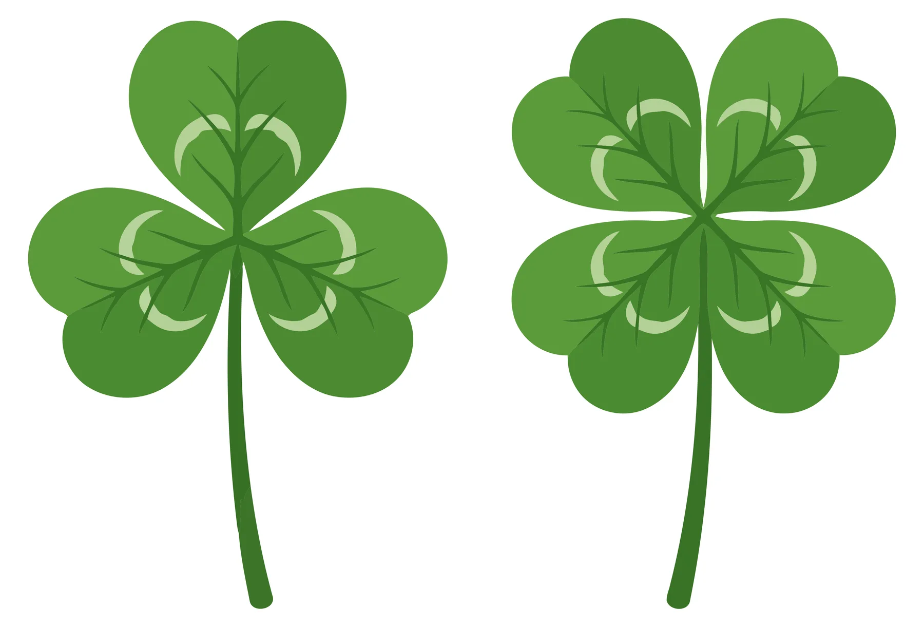 lucky clover with 3 and 4 leaves