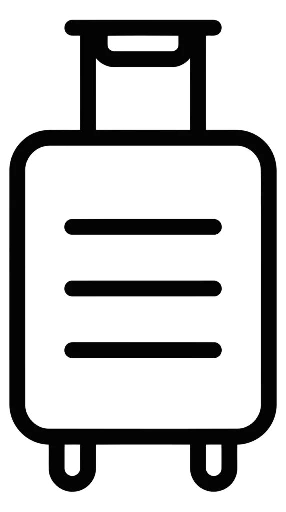 luggage icon outline style for travel and vacation