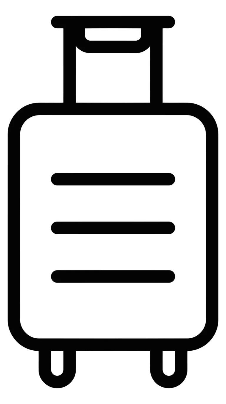 Black Outline Suitcase Icon for Travel Designs