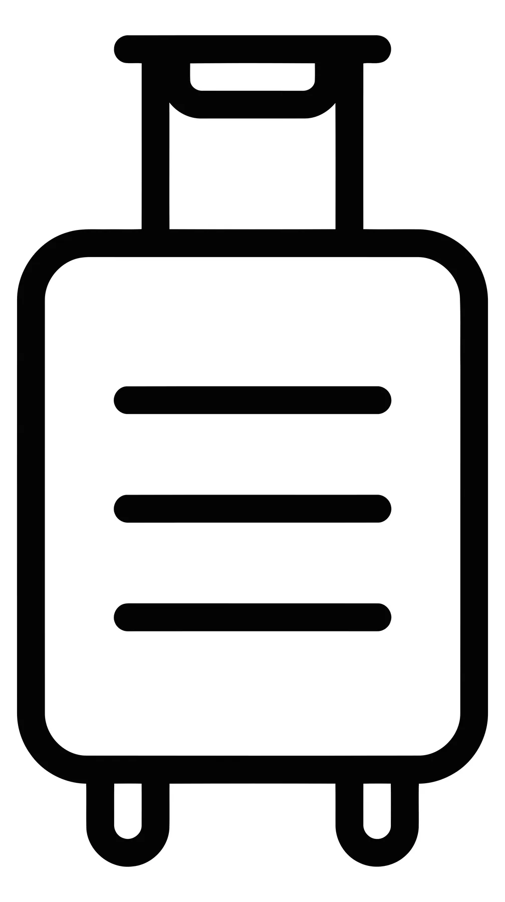 Black Outline Suitcase Icon for Travel Designs