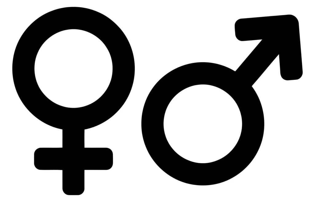 male and female gender symbols icon
