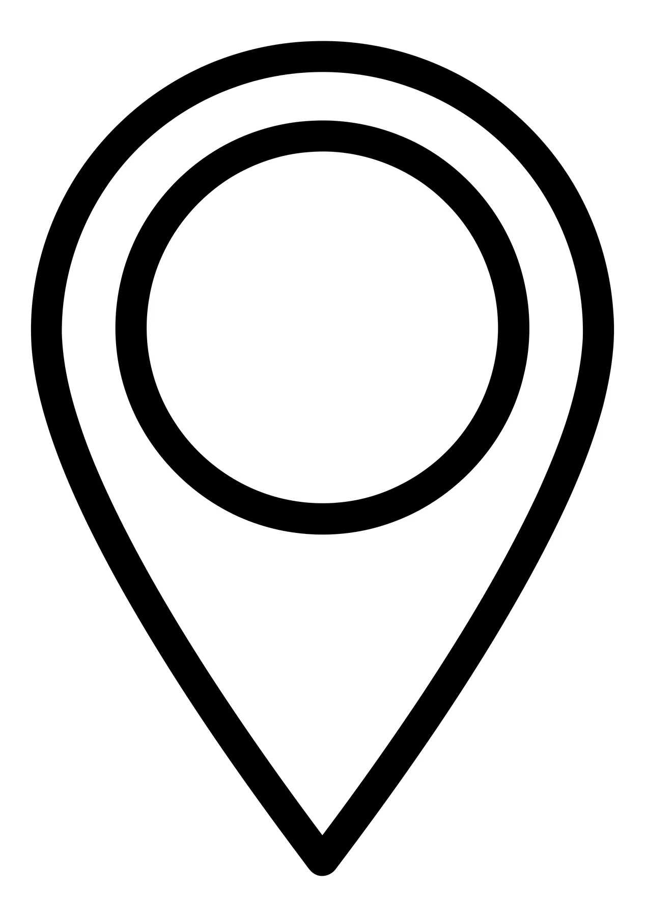 Minimalist Map Location Pin Icon in Black