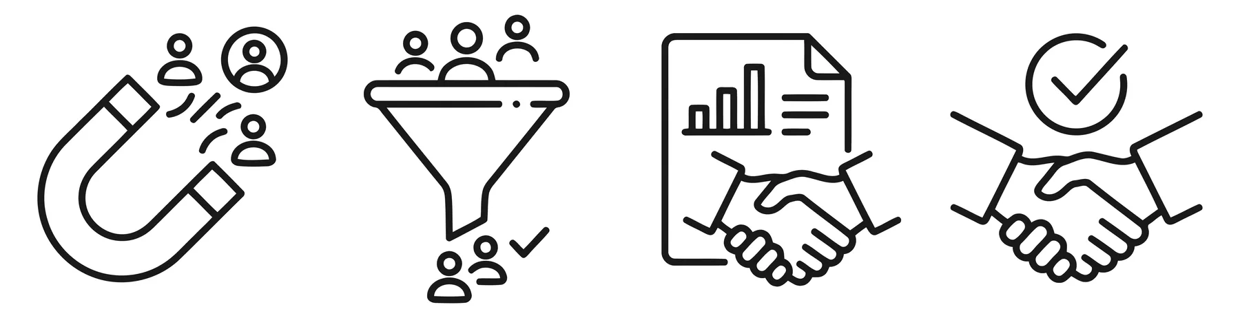 Marketing and Sales Process Icons Set