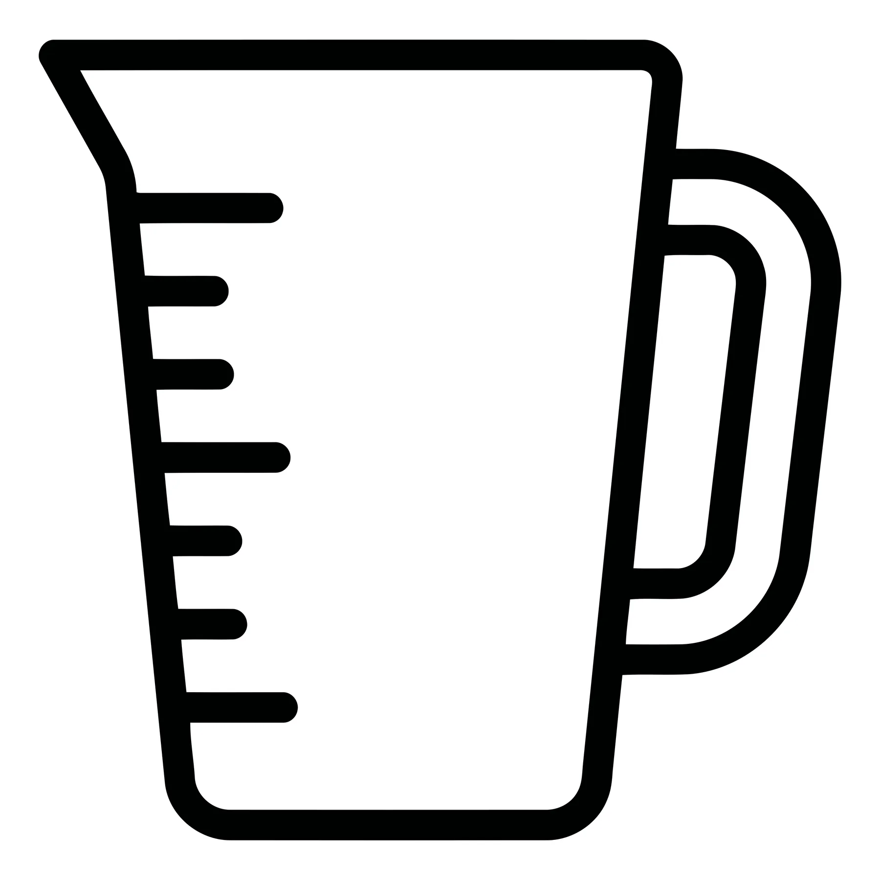 Black and White Measuring Cup Icon