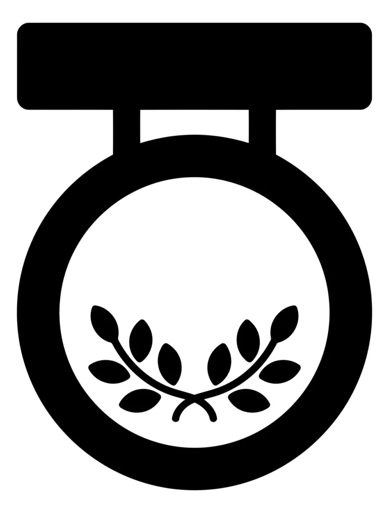 medal icon with laurel wreath