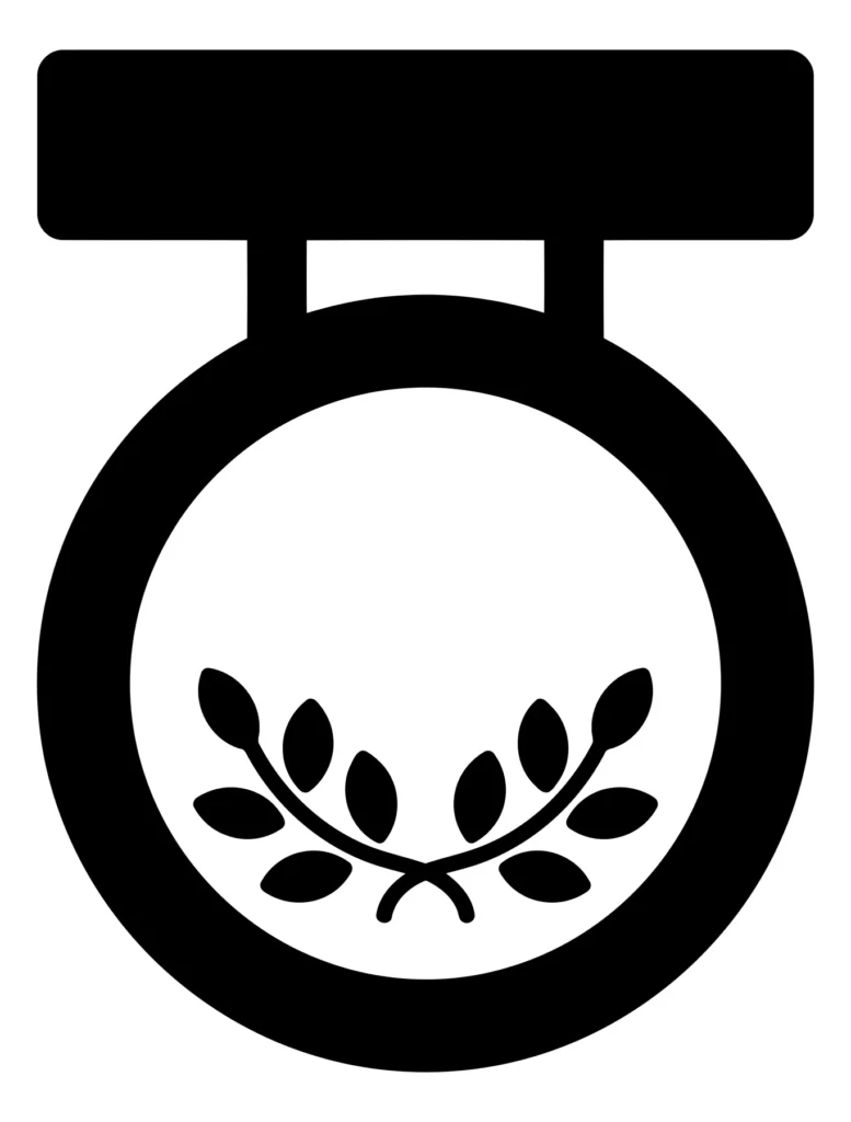 medal icon with laurel wreath