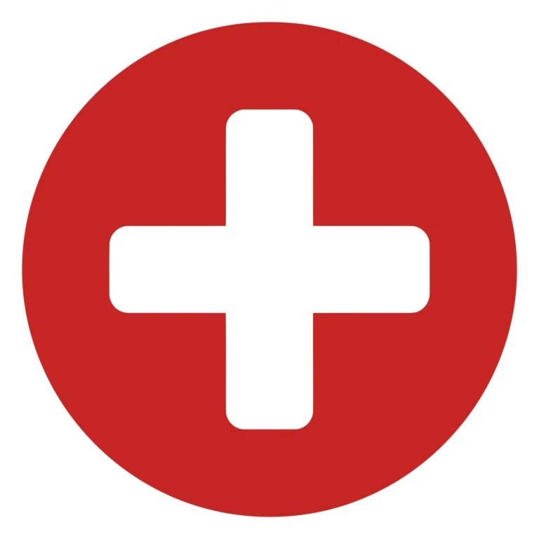 Red Circle Medical Cross Symbol Icon