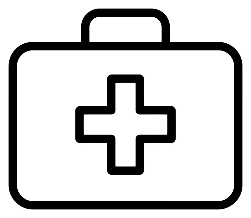 medical kit icon, first aid bag symbol