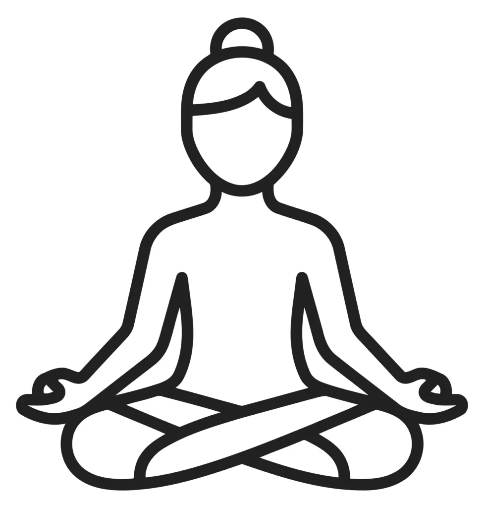 meditation yoga pose icon vector illustration line art