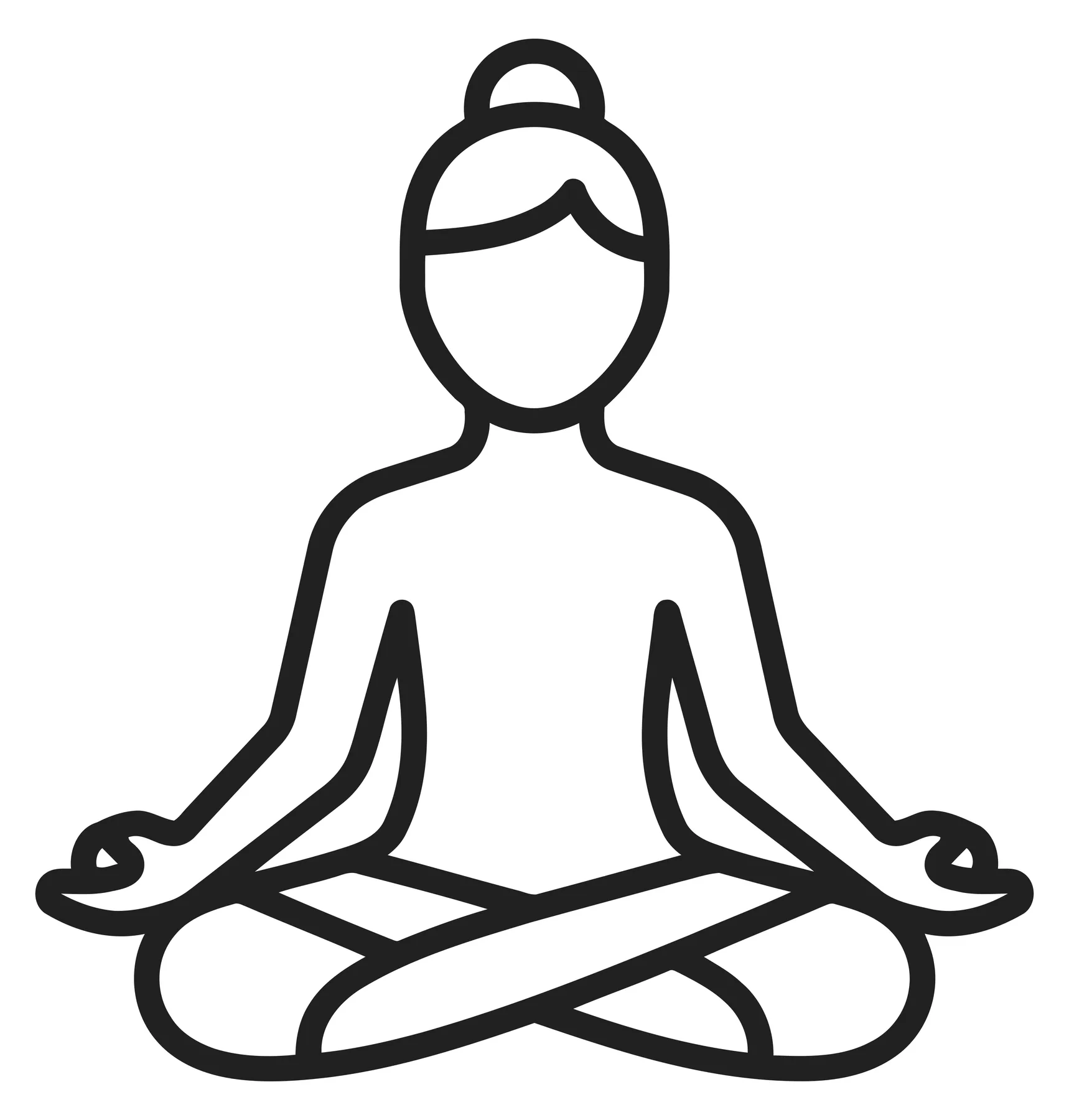 Minimalist Meditation Pose Line Art Icon
