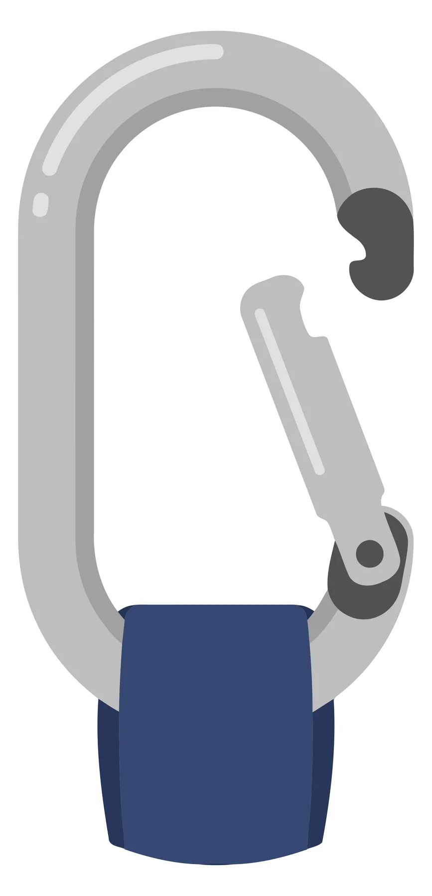 Metal Carabiner Clip with Blue Fabric Strap