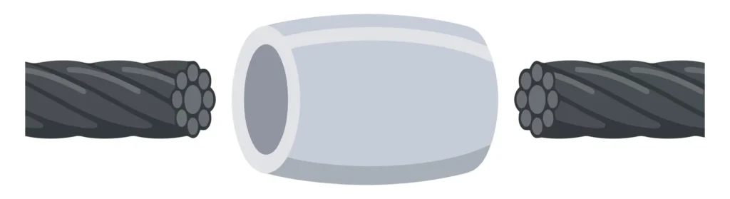 metal crimp sleeve connector for steel wire rope