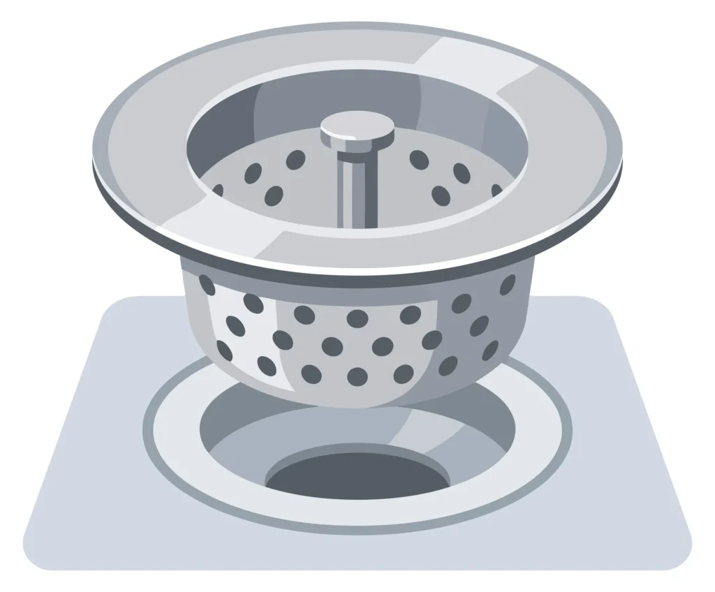 metal kitchen sink drain strainer