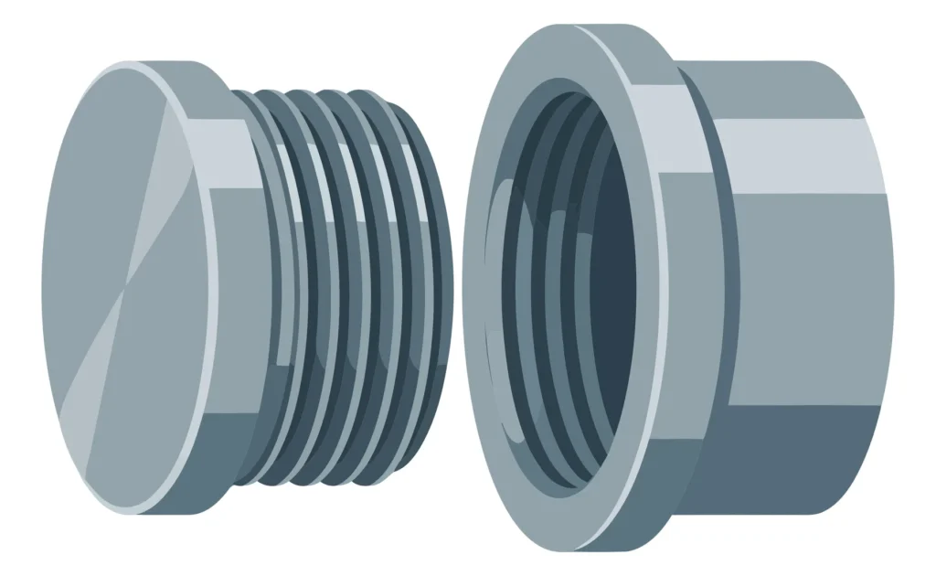 metal pipe plug and cap fitting