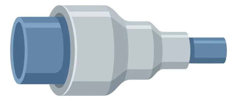 Gray Metal Socket Adapter or Reducer Vector Illustration