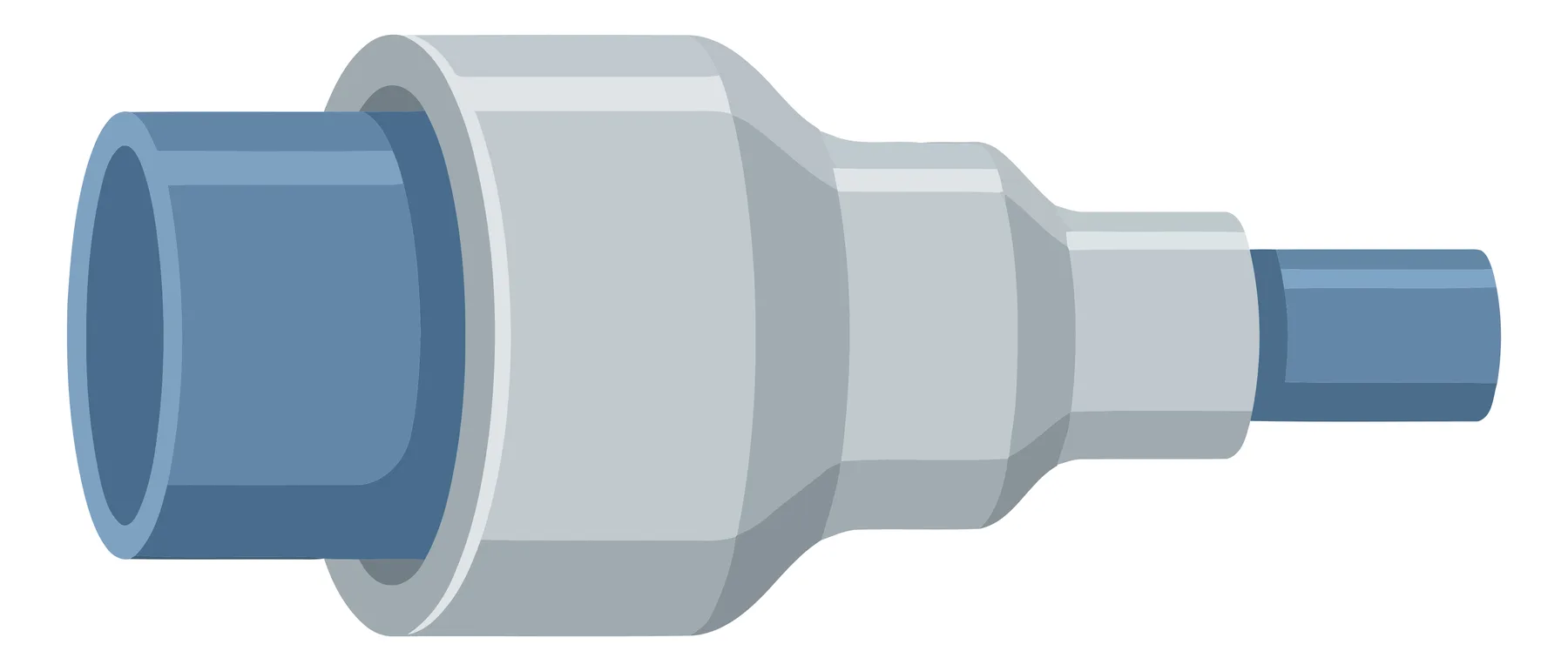 Gray Metal Socket Adapter or Reducer Vector Illustration