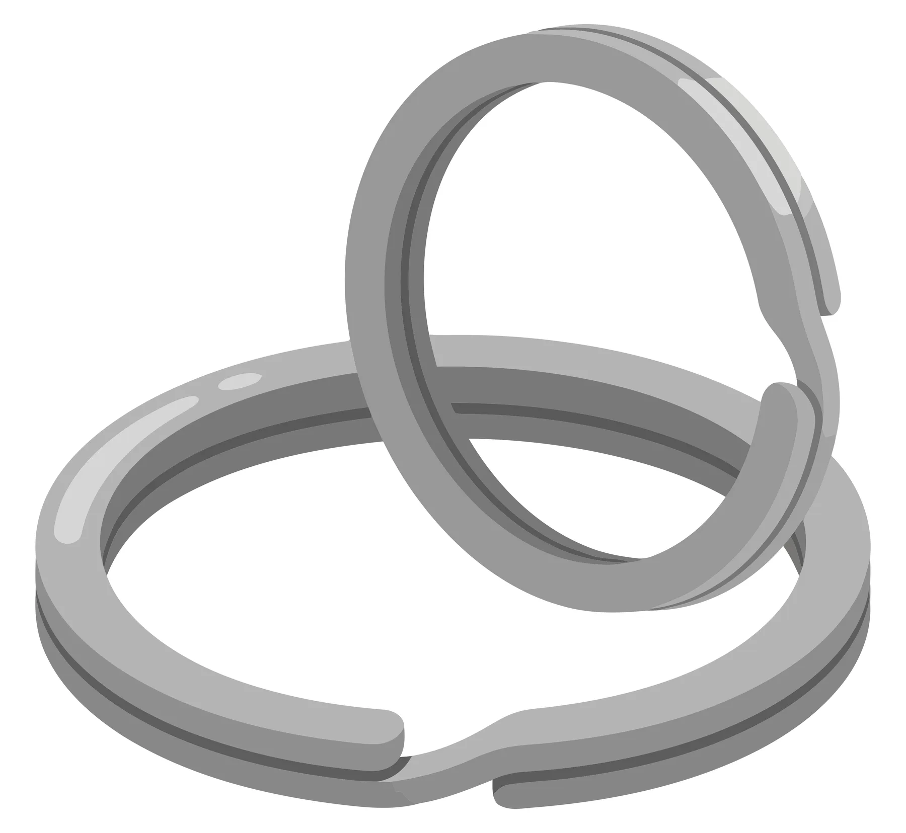 Pair of Silver Metal Split Key Rings