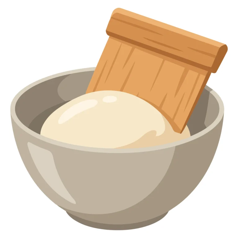 miso soup bowl with wooden ladle isolated on white background