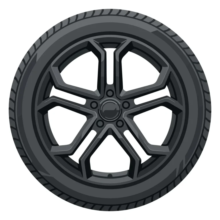 Modern Black Car Wheel Rim Vector Design