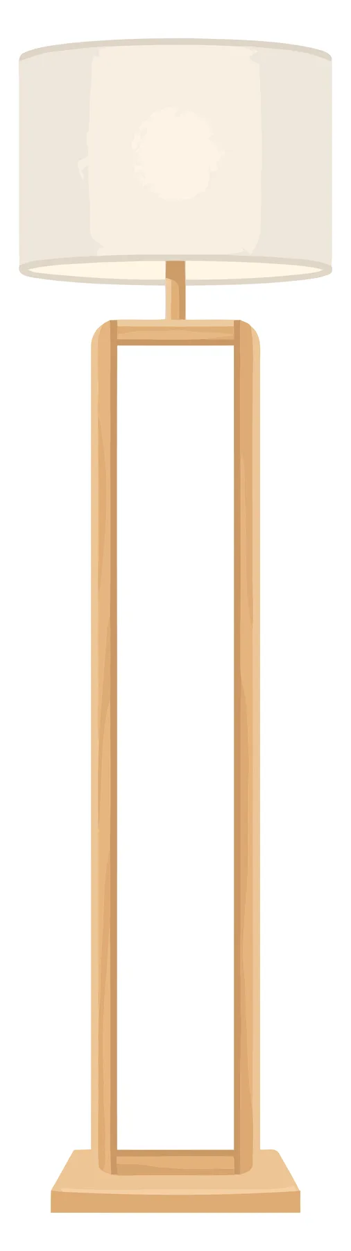 Minimalist Wooden Floor Lamp with Fabric Shade