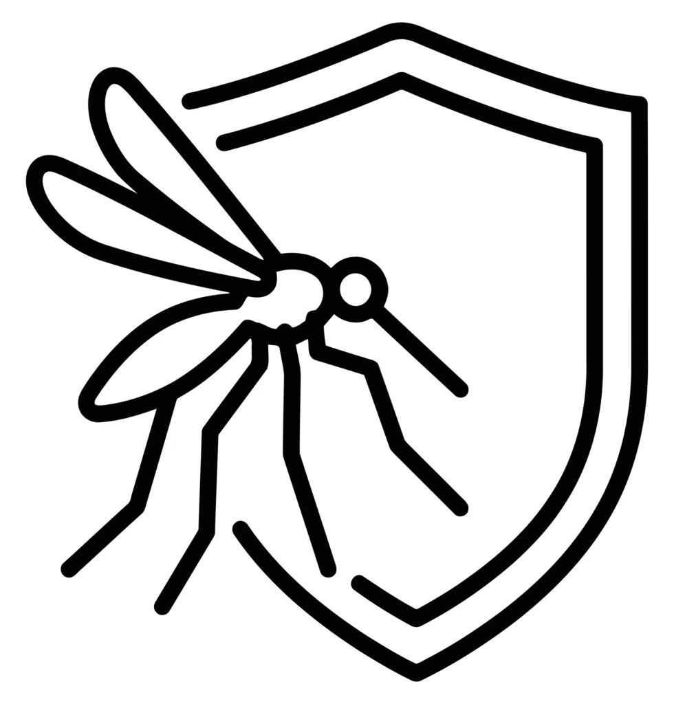 mosquito protection shield line icon