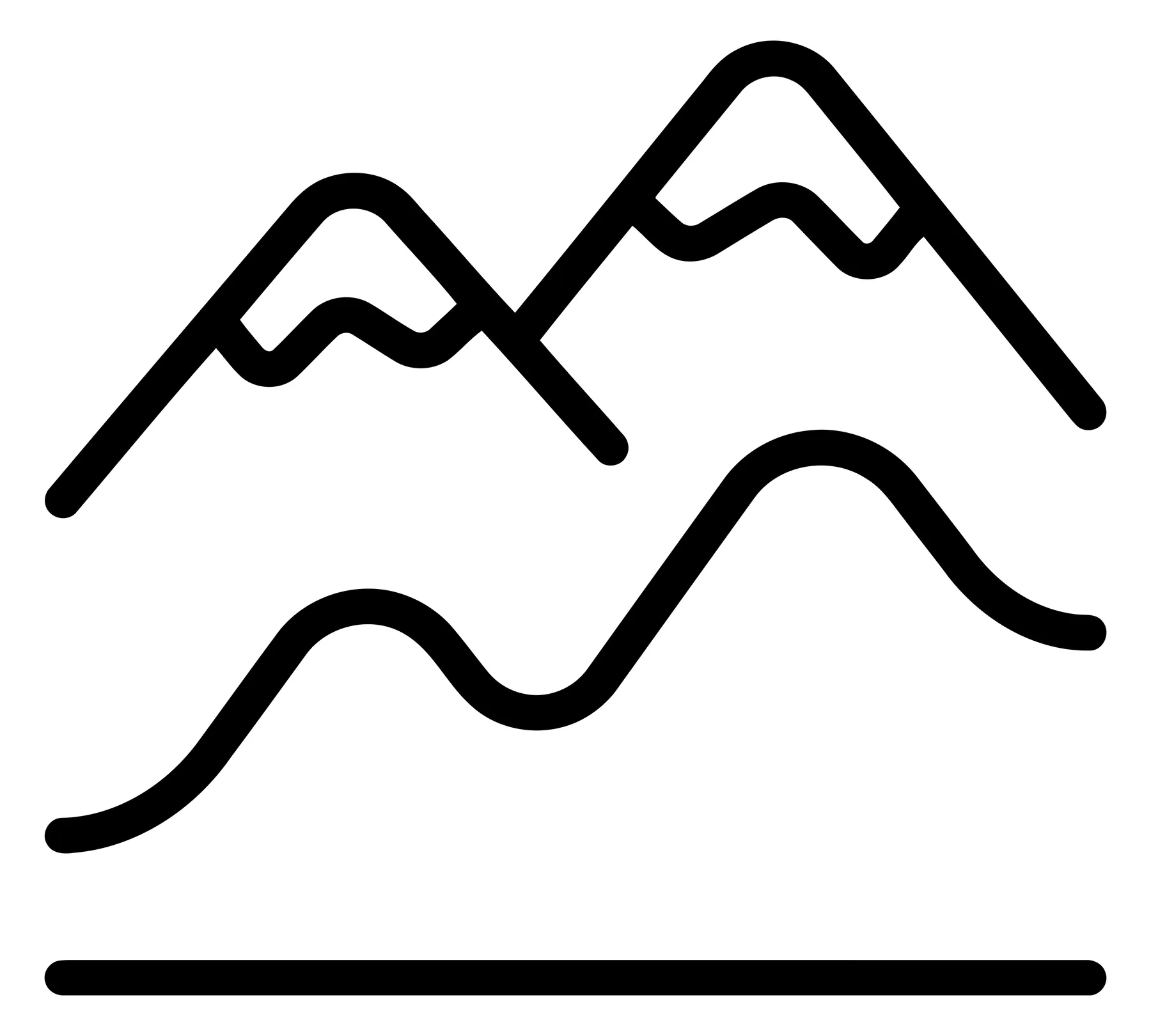 Minimalist Mountain Landscape Icon for Nature and Adventure