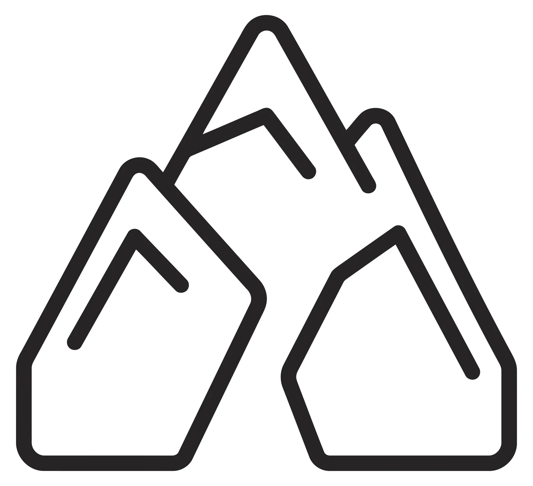 Minimalist Mountain Peak Icon for Adventure and Hiking