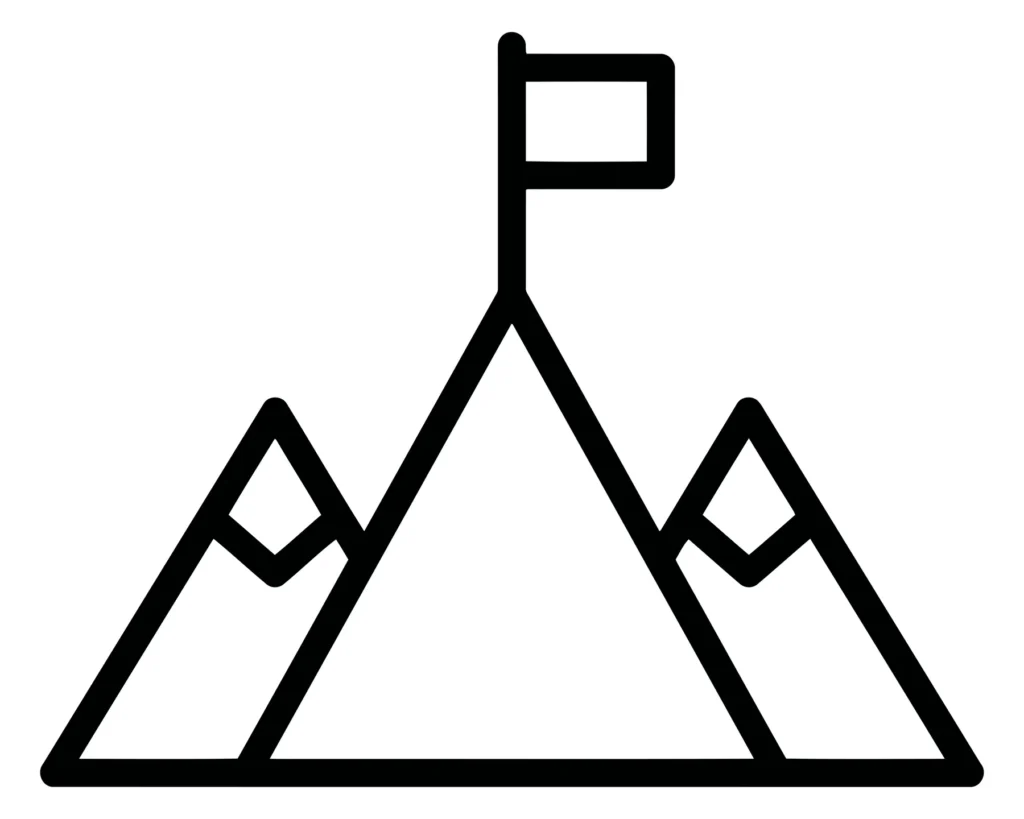 mountain peak with flag icon
