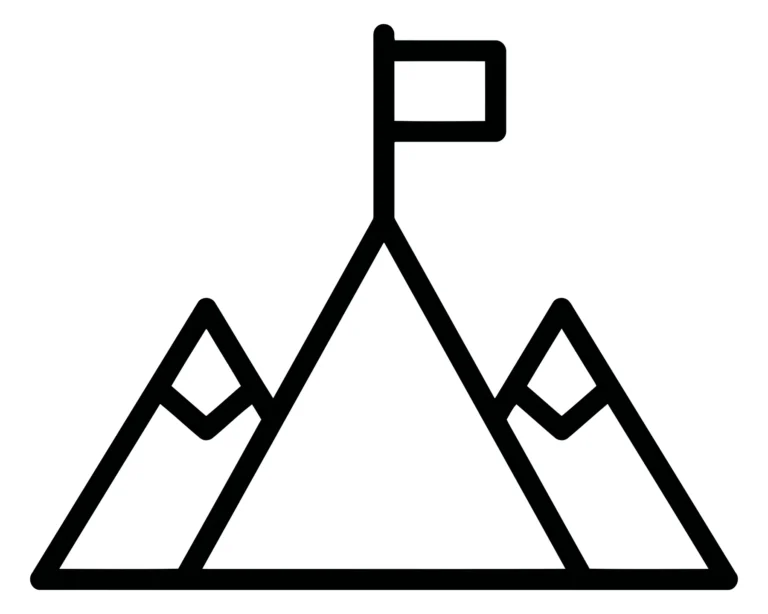 mountain peak with flag icon
