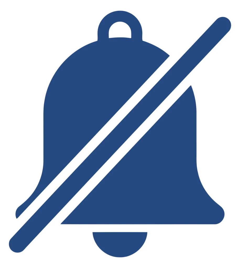 muted bell icon, notification disabled symbol, silent mode sign