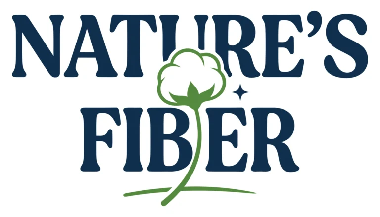 Nature’s Fiber Logo with Cotton Boll Illustration