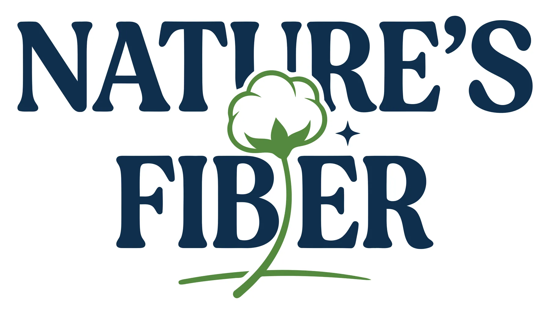 Nature’s Fiber Logo with Cotton Boll Illustration
