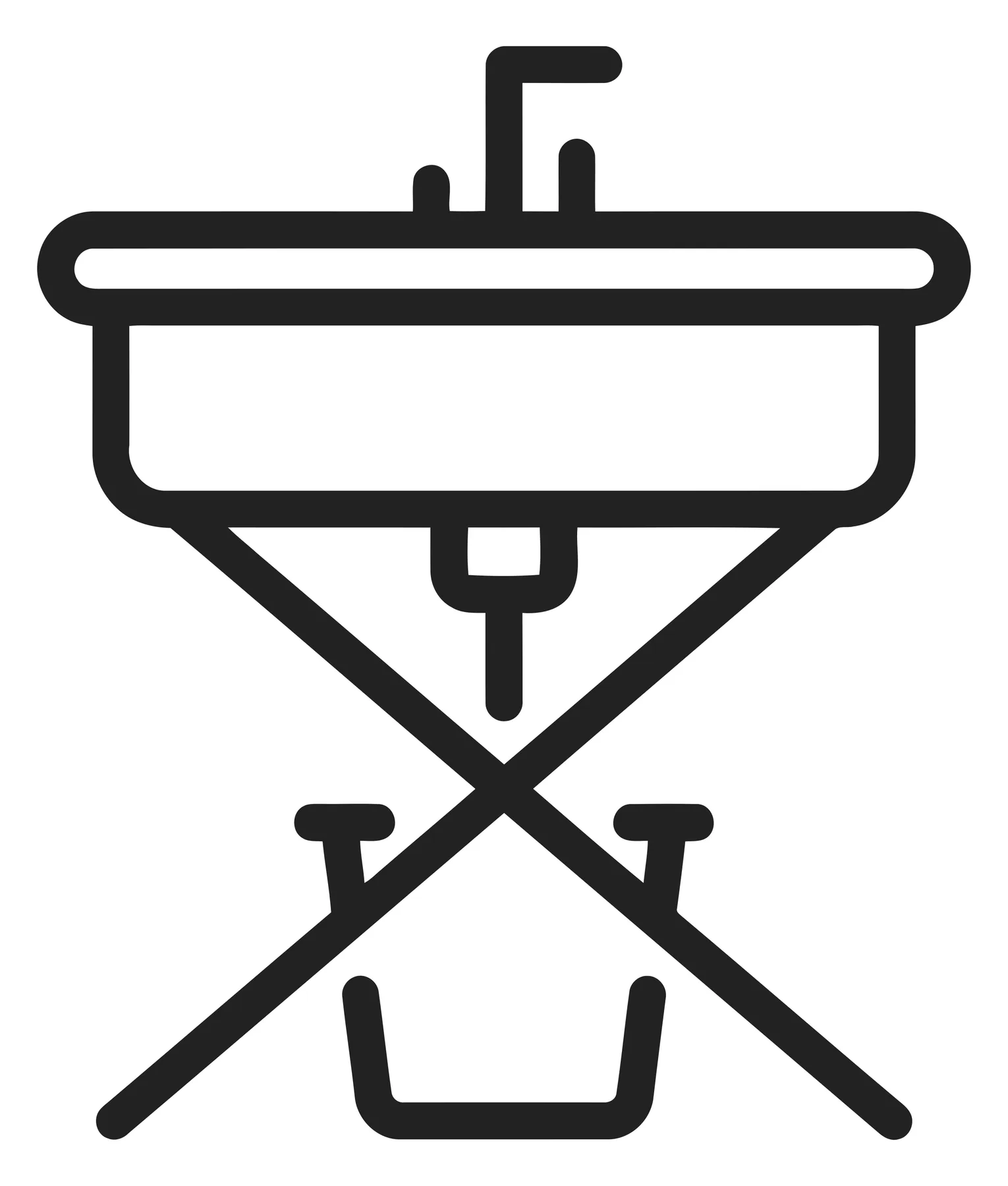 Nonpotable Water Sink Icon in Minimalist Line Art Style