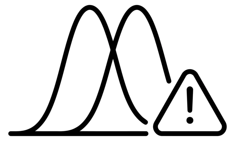 Normal Distribution Curves with Warning Sign for Data Anomaly