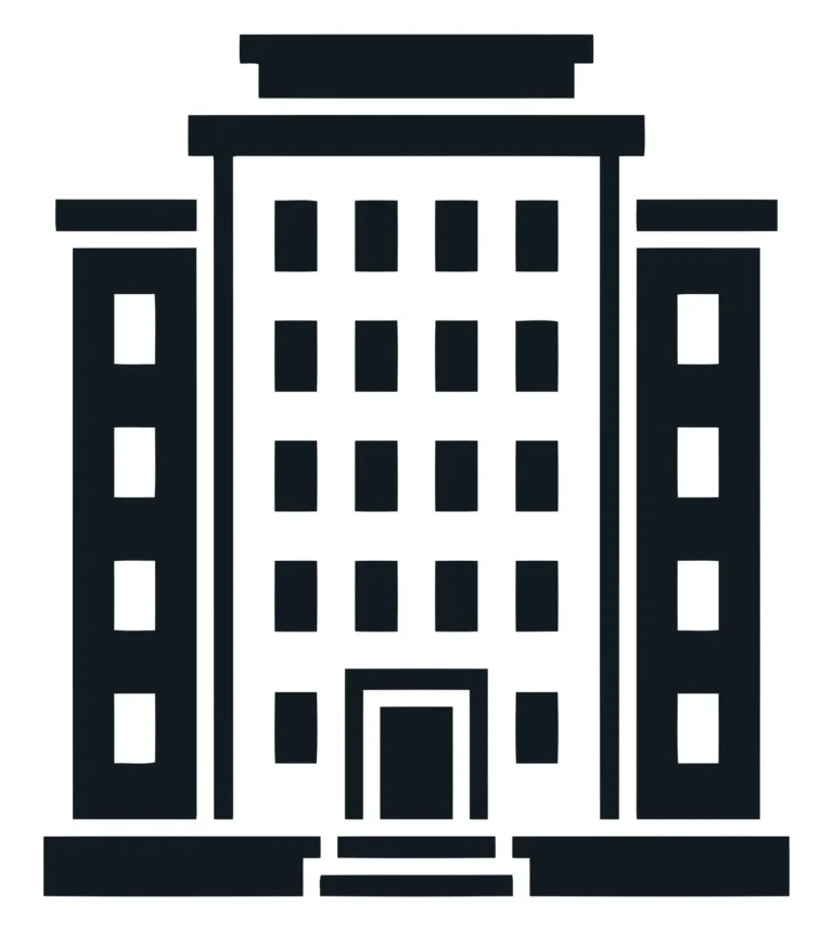 Minimalist Office Building Icon in Flat Design