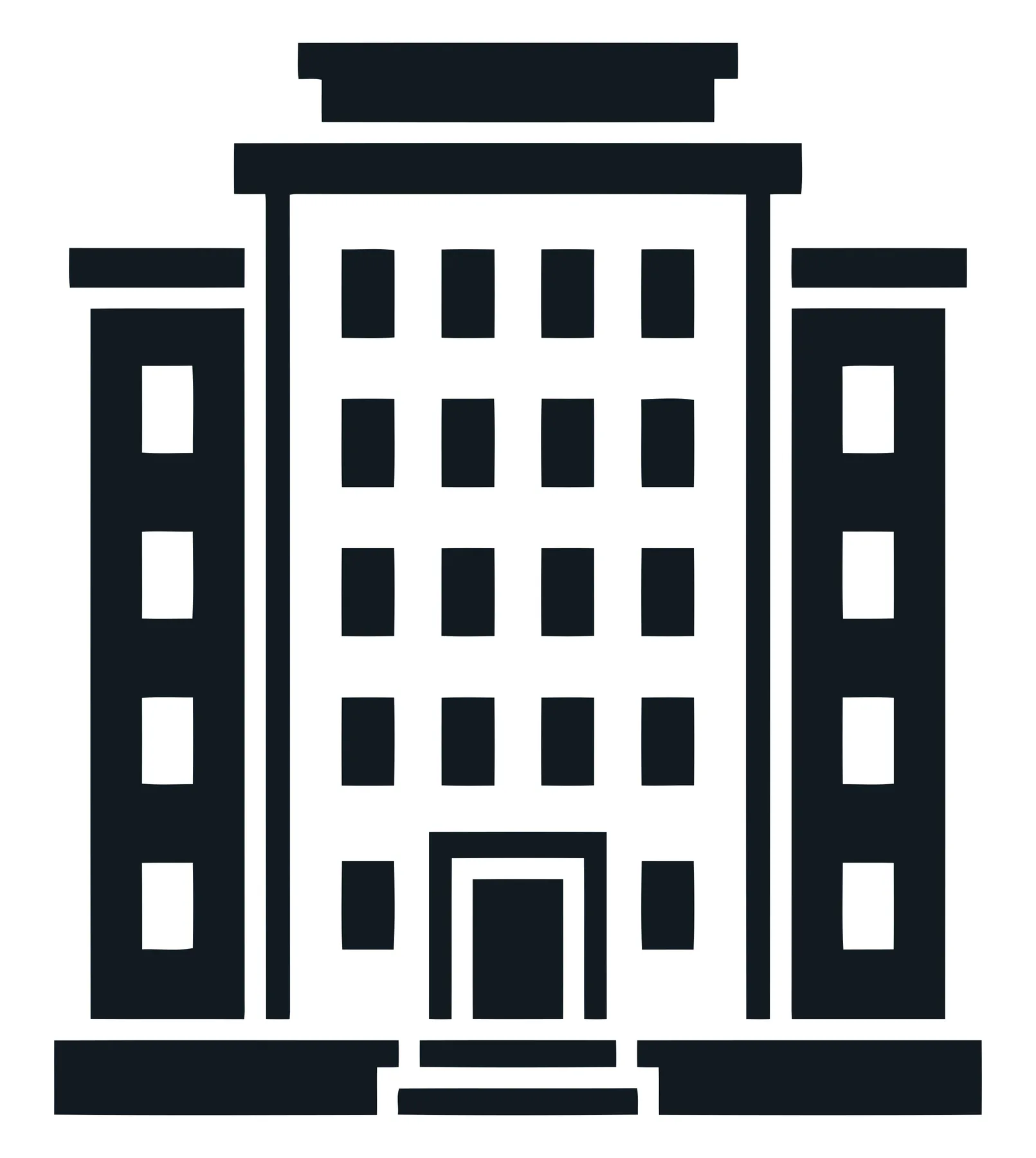 Minimalist Office Building Icon in Flat Design
