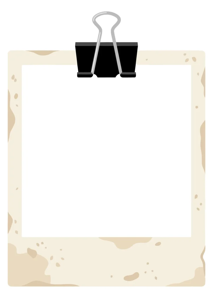 old vintage blank photo frame with binder clip